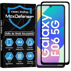 Folie Sticla CASEY STUDIOS pentru Samsung Galaxy F06 5G, Full Glue, Sticla Securizata, Duritate Militara, Ultra HD, Protectie Profesionala Ecran 3D, Anti Zgarieturi, Anti Socuri, Margini negre