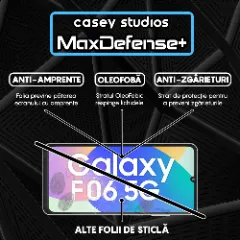 Folie Sticla CASEY STUDIOS pentru Samsung Galaxy F06 5G, Full Glue, Sticla Securizata, Duritate Militara, Ultra HD, Protectie Profesionala Ecran 3D, Anti Zgarieturi, Anti Socuri, Margini negre Negru