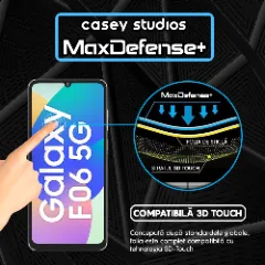 Folie Sticla CASEY STUDIOS pentru Samsung Galaxy F06 5G, Full Glue, Sticla Securizata, Duritate Militara, Ultra HD, Protectie Profesionala Ecran 3D, Anti Zgarieturi, Anti Socuri, Margini negre Negru
