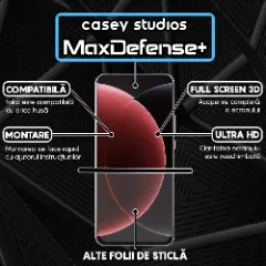 Folie Sticla CASEY STUDIOS pentru Xiaomi 15 Ultra, Full Glue, Sticla Securizata, Duritate Militara, Ultra HD, Protectie Profesionala Ecran 3D, Anti Zgarieturi, Anti Socuri, Margini negre Negru