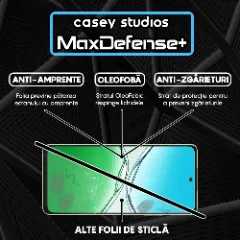 Folie Sticla CASEY STUDIOS pentru Oppo A5 Pro, Full Glue, Sticla Securizata, Duritate Militara, Ultra HD, Protectie Profesionala Ecran 3D, Anti Zgarieturi, Anti Socuri, Margini negre Negru