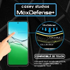 Folie Sticla CASEY STUDIOS pentru Oppo A5 Pro, Full Glue, Sticla Securizata, Duritate Militara, Ultra HD, Protectie Profesionala Ecran 3D, Anti Zgarieturi, Anti Socuri, Margini negre Negru