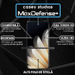 Folie Sticla CASEY STUDIOS pentru Oppo Find N5, Full Glue, Sticla Securizata, Duritate Militara, Ultra HD, Protectie Profesionala Ecran 3D, Anti Zgarieturi, Anti Socuri, Margini negre Negru