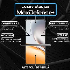 Folie Sticla CASEY STUDIOS pentru Realme Neo7x, Full Glue, Sticla Securizata, Duritate Militara, Ultra HD, Protectie Profesionala Ecran 3D, Anti Zgarieturi, Anti Socuri, Margini negre Negru