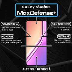 Folie Sticla CASEY STUDIOS pentru Realme P3x, Full Glue, Sticla Securizata, Duritate Militara, Ultra HD, Protectie Profesionala Ecran 3D, Anti Zgarieturi, Anti Socuri, Margini negre Negru