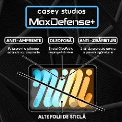Folie Sticla CASEY STUDIOS™ pentru Apple iPad mini (2024), Full Glue, Sticla Securizata, Duritate Militara, Ultra HD, Protectie Profesionala Ecran 3D, Anti Zgarieturi, Anti Socuri, Transparenta Transparent