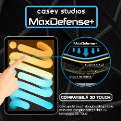 Folie Sticla CASEY STUDIOS™ pentru Apple iPad mini (2024), Full Glue, Sticla Securizata, Duritate Militara, Ultra HD, Protectie Profesionala Ecran 3D, Anti Zgarieturi, Anti Socuri, Transparenta Transparent
