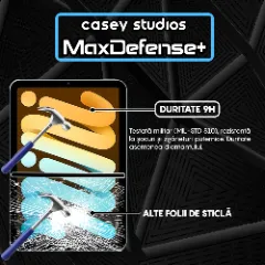 Folie Sticla CASEY STUDIOS™ pentru Apple iPad mini (2024), Full Glue, Sticla Securizata, Duritate Militara, Ultra HD, Protectie Profesionala Ecran 3D, Anti Zgarieturi, Anti Socuri, Transparenta Transparent
