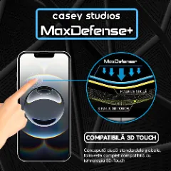 Folie Sticla iPhone 16e Casey Studios Full Screen 9H + Kit de Instalare Cadou,  Full Glue, Sticla Securizata, Duritate Militara, Ultra HD, Protectie Profesionala Ecran 3D, Anti Zgarieturi, Anti Socuri, Margini Negre Negru