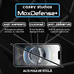 Folie Sticla iPhone 16e Casey Studios Full Screen 9H + Kit de Instalare Cadou,  Full Glue, Sticla Securizata, Duritate Militara, Ultra HD, Protectie Profesionala Ecran 3D, Anti Zgarieturi, Anti Socuri, Transparent Transparent