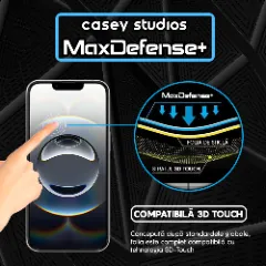 Folie Sticla iPhone 16e Casey Studios Full Screen 9H + Kit de Instalare Cadou,  Full Glue, Sticla Securizata, Duritate Militara, Ultra HD, Protectie Profesionala Ecran 3D, Anti Zgarieturi, Anti Socuri, Transparent Transparent