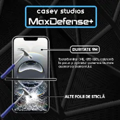 Folie Sticla iPhone 16e Casey Studios Full Screen 9H + Kit de Instalare Cadou,  Full Glue, Sticla Securizata, Duritate Militara, Ultra HD, Protectie Profesionala Ecran 3D, Anti Zgarieturi, Anti Socuri, Transparent Transparent