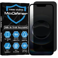 Folie Sticla iPhone 16e Casey Studios Full Screen 9H + Kit de Instalare Cadou,  Full Glue, Sticla Securizata, Duritate Militara, Ultra HD, Protectie Profesionala Ecran 3D, Anti Zgarieturi, Anti Socuri, Privacy Privacy