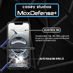Folie Sticla iPhone 16e Casey Studios Full Screen 9H + Kit de Instalare Cadou,  Full Glue, Sticla Securizata, Duritate Militara, Ultra HD, Protectie Profesionala Ecran 3D, Anti Zgarieturi, Anti Socuri, Privacy Privacy
