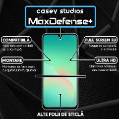 Folie Sticla CASEY STUDIOS pentru Samsung Galaxy A26, Full Glue, Sticla Securizata, Duritate Militara, Ultra HD, Protectie Profesionala Ecran 3D, Anti Zgarieturi, Anti Socuri, Margini negre Negru