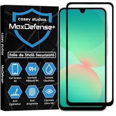 Folie Sticla CASEY STUDIOS pentru Samsung Galaxy A26, Full Glue, Sticla Securizata, Duritate Militara, Ultra HD, Protectie Profesionala Ecran 3D, Anti Zgarieturi, Anti Socuri, Margini negre