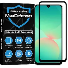 Folie Sticla CASEY STUDIOS pentru Samsung Galaxy A26, Full Glue, Sticla Securizata, Duritate Militara, Ultra HD, Protectie Profesionala Ecran 3D, Anti Zgarieturi, Anti Socuri, Margini negre Negru