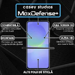 Folie Sticla CASEY STUDIOS pentru Samsung Galaxy A36, Full Glue, Sticla Securizata, Duritate Militara, Ultra HD, Protectie Profesionala Ecran 3D, Anti Zgarieturi, Anti Socuri, Margini negre Negru