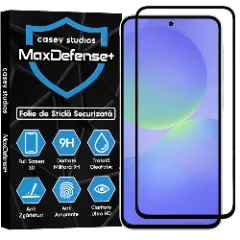 Folie Sticla CASEY STUDIOS pentru Samsung Galaxy A36, Full Glue, Sticla Securizata, Duritate Militara, Ultra HD, Protectie Profesionala Ecran 3D, Anti Zgarieturi, Anti Socuri, Margini negre Negru