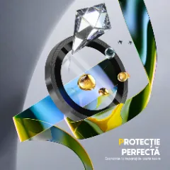 Protectie Camera pentru Apple iPhone 16 / Apple iPhone 16 Plus, CASEY STUDIOS™ MaxDefense+, Ultra HD, Protectie Profesionala Camere 3D, Anti Amprente, Anti Zgarieturi, Anti Socuri Argintiu