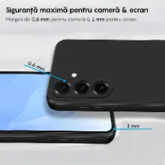 Husa CASEY STUDIOS compatibila cu Samsung Galaxy S25, Soft Silicone Premium, Microfibra in Interior, pentru Incarcare Wireless, Margini Ridicate pentru Protectia Ecranului si a Camerelor Negru