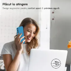 Husa CASEY STUDIOS compatibila cu Samsung Galaxy S25 Plus, Soft Silicone Premium, Microfibra in Interior, pentru Incarcare Wireless, Margini Ridicate pentru Protectia Ecranului si a Camerelor Cadet Blue