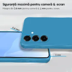 Husa CASEY STUDIOS compatibila cu Samsung Galaxy S25 Plus, Soft Silicone Premium, Microfibra in Interior, pentru Incarcare Wireless, Margini Ridicate pentru Protectia Ecranului si a Camerelor Cadet Blue
