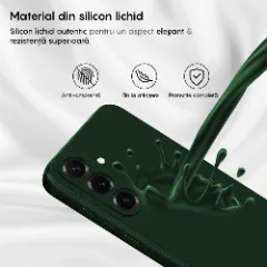 Husa CASEY STUDIOS compatibila cu Samsung Galaxy S25 Plus, Soft Silicone Premium, Microfibra in Interior, pentru Incarcare Wireless, Margini Ridicate pentru Protectia Ecranului si a Camerelor Webster Green
