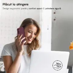 Husa CASEY STUDIOS compatibila cu Samsung Galaxy S25 Plus, Soft Silicone Premium, Microfibra in Interior, pentru Incarcare Wireless, Margini Ridicate pentru Protectia Ecranului si a Camerelor Burgundy