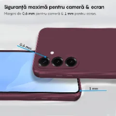 Husa CASEY STUDIOS compatibila cu Samsung Galaxy S25 Plus, Soft Silicone Premium, Microfibra in Interior, pentru Incarcare Wireless, Margini Ridicate pentru Protectia Ecranului si a Camerelor Burgundy