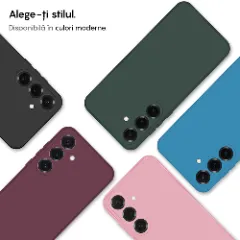 Husa CASEY STUDIOS compatibila cu Samsung Galaxy S25 Plus, Soft Silicone Premium, Microfibra in Interior, pentru Incarcare Wireless, Margini Ridicate pentru Protectia Ecranului si a Camerelor Negru
