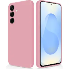 Husa CASEY STUDIOS compatibila cu Samsung Galaxy S25 Plus, Soft Silicone Premium, Microfibra in Interior, pentru Incarcare Wireless, Margini Ridicate pentru Protectia Ecranului si a Camerelor Roz 