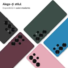 Husa CASEY STUDIOS compatibila cu Samsung Galaxy S25 Ultra, Soft Silicone Premium, Microfibra in Interior, pentru Incarcare Wireless, Margini Ridicate pentru Protectia Ecranului si a Camerelor Cadet Blue