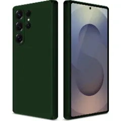 Husa CASEY STUDIOS compatibila cu Samsung Galaxy S25 Ultra, Soft Silicone Premium, Microfibra in Interior, pentru Incarcare Wireless, Margini Ridicate pentru Protectia Ecranului si a Camerelor Webster Green 