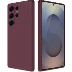Husa CASEY STUDIOS compatibila cu Samsung Galaxy S25 Ultra, Soft Silicone Premium, Microfibra in Interior, pentru Incarcare Wireless, Margini Ridicate pentru Protectia Ecranului si a Camerelor Burgundy 