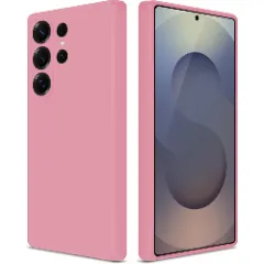 Husa CASEY STUDIOS compatibila cu Samsung Galaxy S25 Ultra, Soft Silicone Premium, Microfibra in Interior, pentru Incarcare Wireless, Margini Ridicate pentru Protectia Ecranului si a Camerelor Roz 