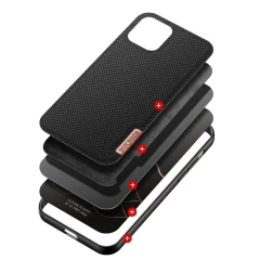 Husa iPhone 12 Pro Max Dux Ducis Fino cu Nylon - Negru Negru