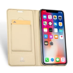 Husa iPhone XR en Dux Ducis Skin Pro Bookcase - Gold Gold