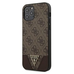 Husa iPhone 12/12 Pro Guess 4G Triangle Collection - Maro