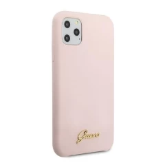 Husa iPhone 11 Pro Guess Silicone Vintage Gold Logo - Roz Roz