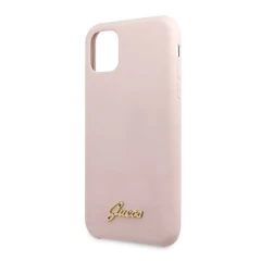 Husa iPhone 11 Pro Guess Silicone Vintage Gold Logo - Roz Roz