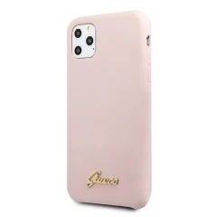 Husa iPhone 11 Pro Guess Silicone Vintage Gold Logo - Roz Roz