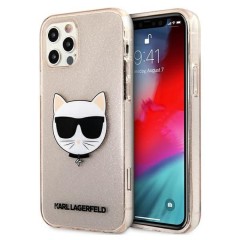 Husa iPhone 12/12 Pro Karl Lagerfeld Glitter Choupette - Gold