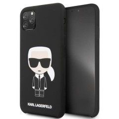 Husa iPhone 11 Pro Max Karl Lagerfeld Silicone Iconic - Negru