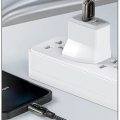 Cablu USB to Lightning, 2.4A, Digital Display, 1.2m Yesido CA-84 - Negru Negru