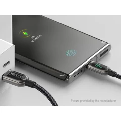Cablu USB to Type-C, 66W, 5A, Digital Display, 1.2m Yesido CA-85 - Negru Negru