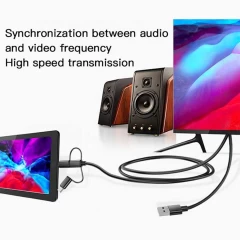Cablu 3in1 USB to HDMI, Lightning, Micro USB, Type-C, 1080p, 1.8m Yesido HM05 - Negru Negru