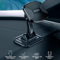 Suport Telefon Auto Gravity Grip pentru Bord Yesido C129 - Negru Negru