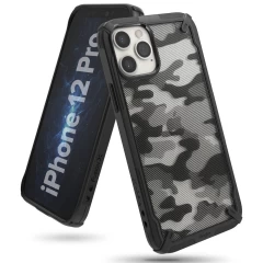 Husa iPhone 12 Pro/iPhone 12 Ringke Fusion X Design cu TPU Bumper (XDAP0016) - Negru Negru