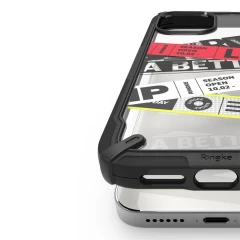 Husa iPhone 12 Pro Max Ringke Fusion X Design cu TPU Bumper (Ticket band) (XDAP0025) - Negru Negru